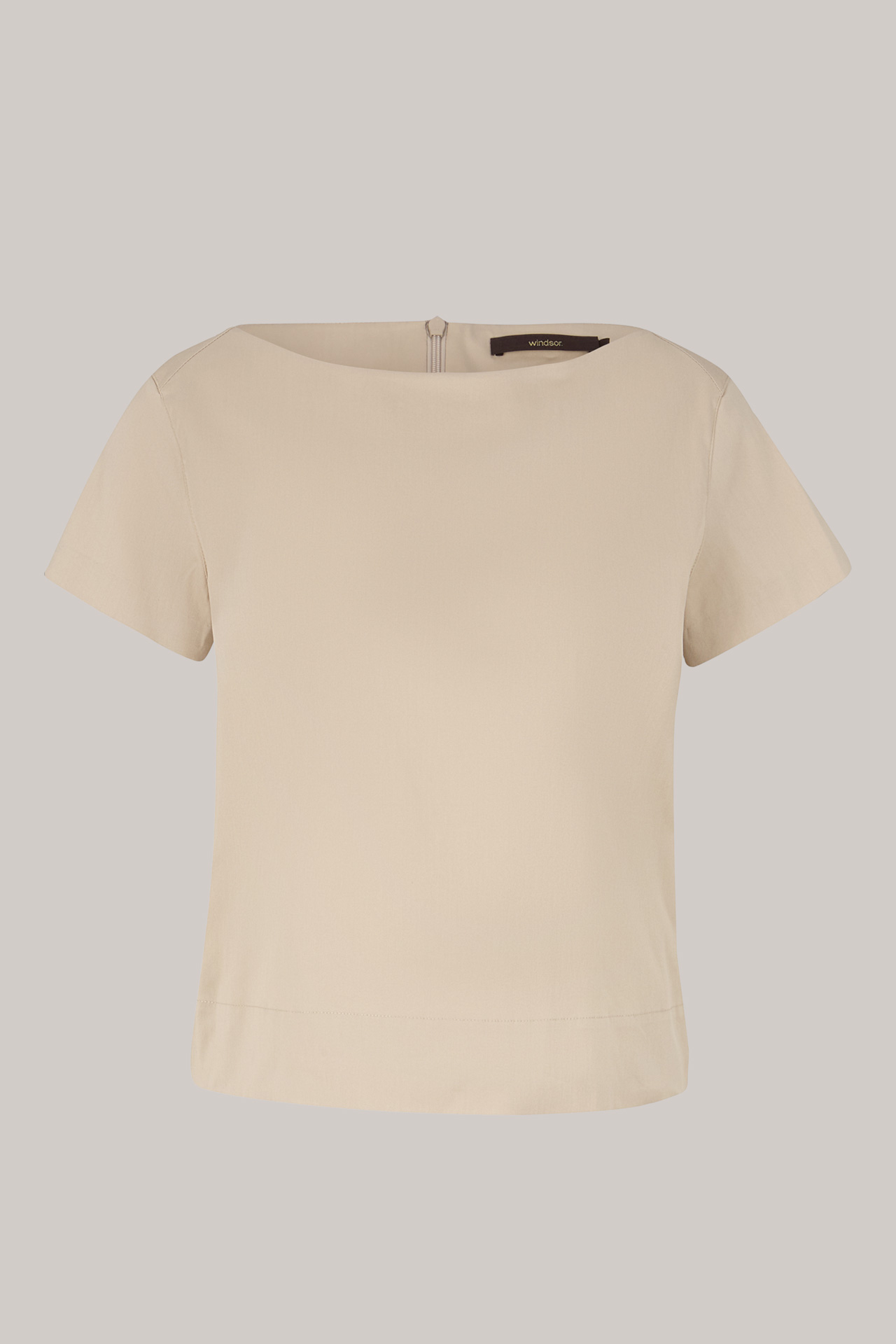 Baumwollstretch-Bluse in Beige