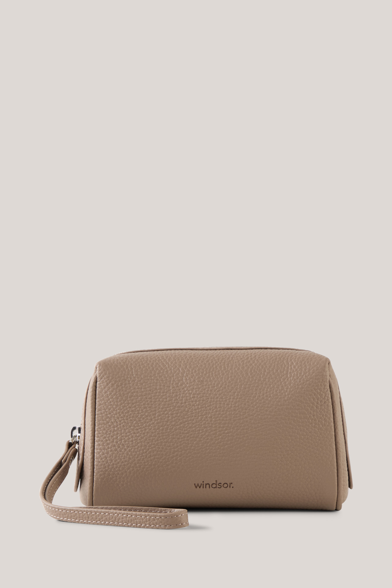 Pouch aus Nappaleder in Taupe