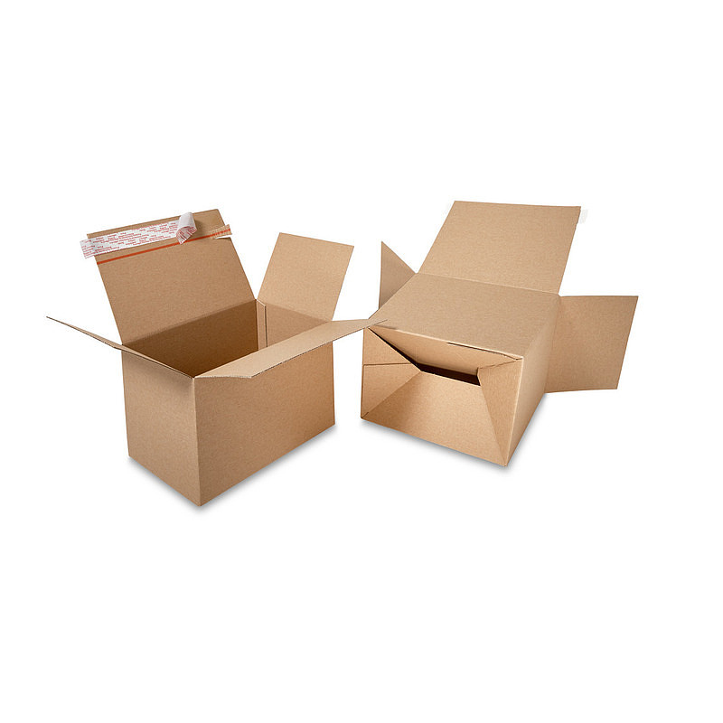 Scatole di cartone automontanti con chiusura adesiva ECONOMY