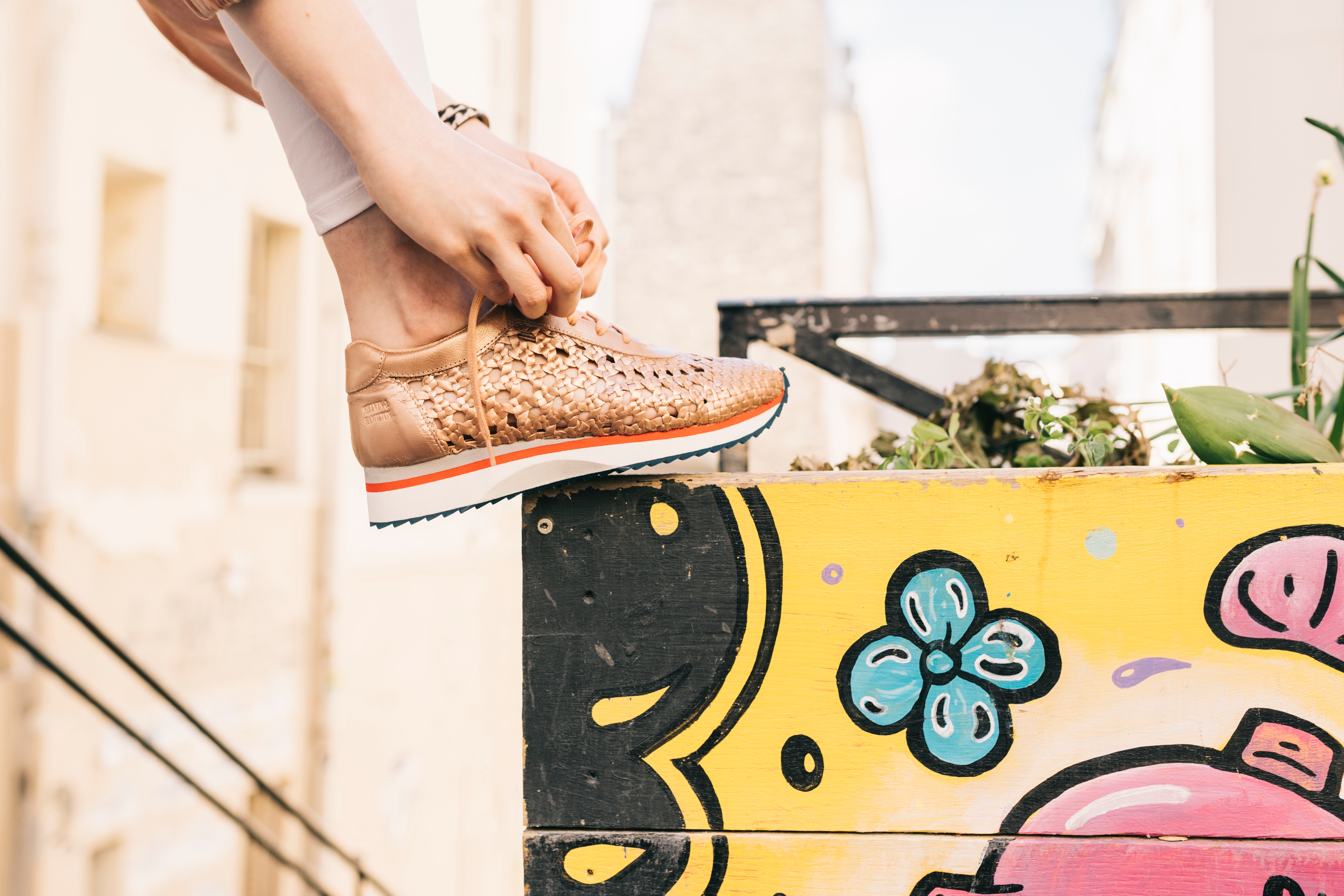 ballerines cuir tressé