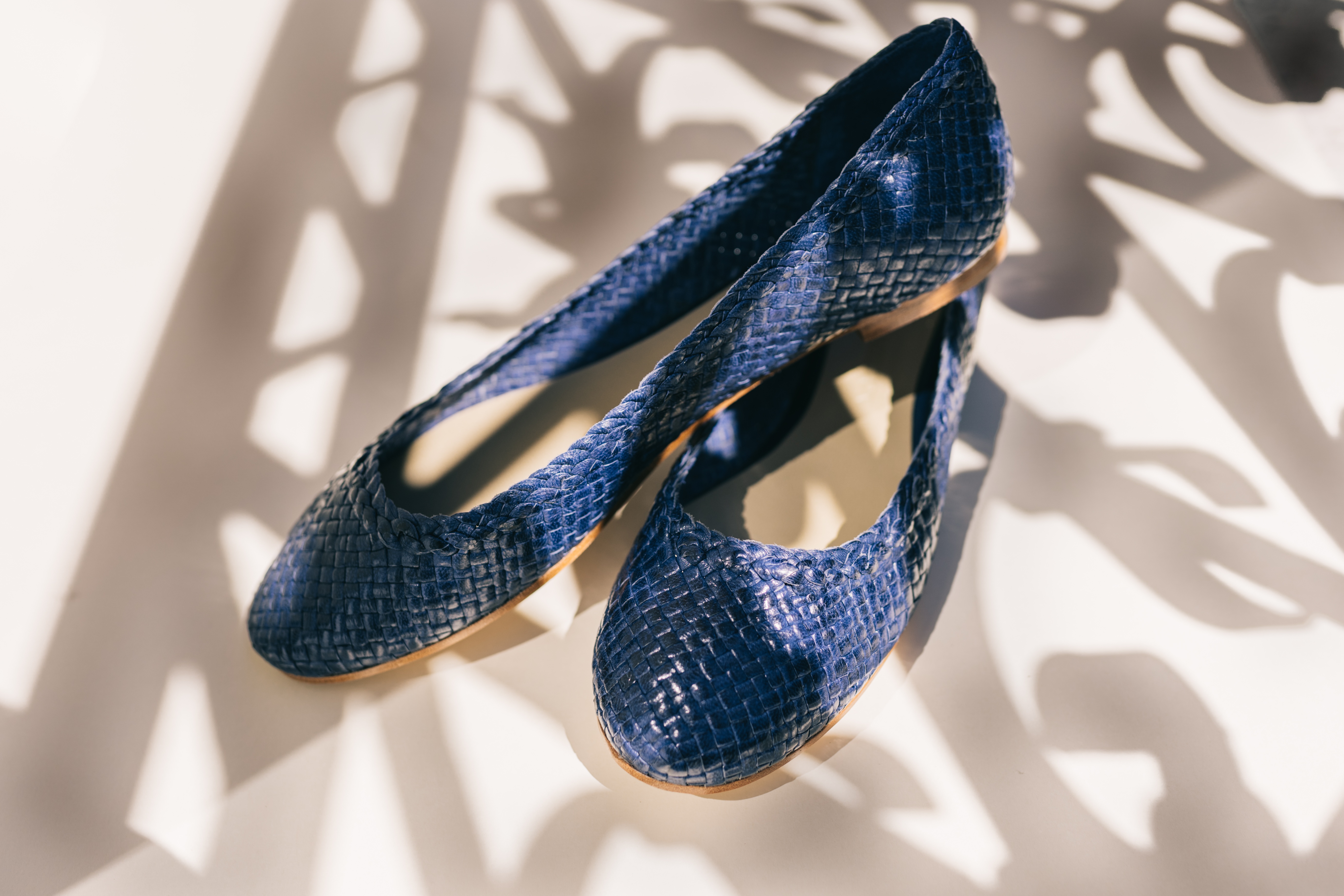 ballerines cuir tressé