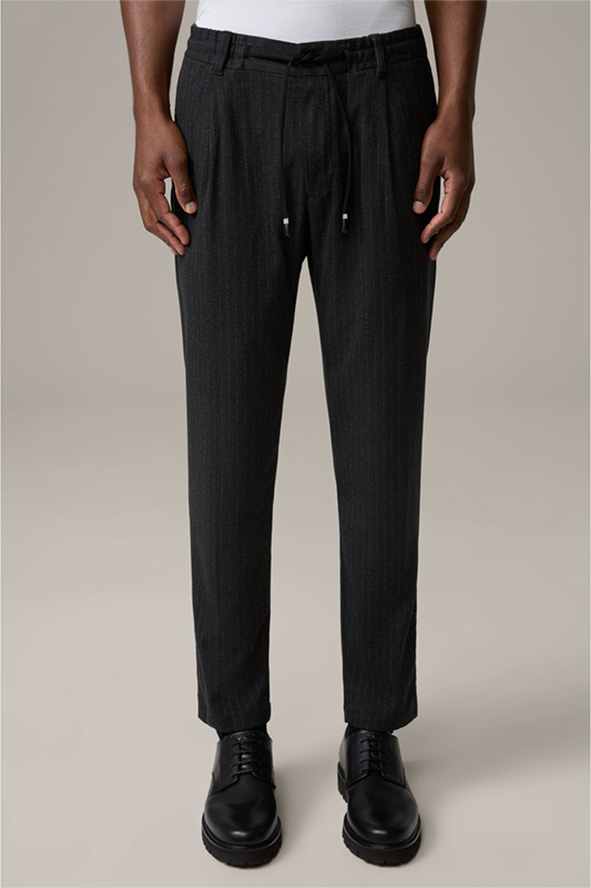 Flex Cross Lui Suit Trousers in Anthracite Grey Striped