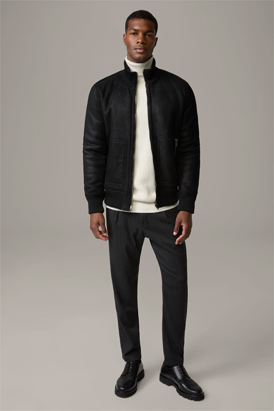 Surrey Lambskin Leather Jacket in Black