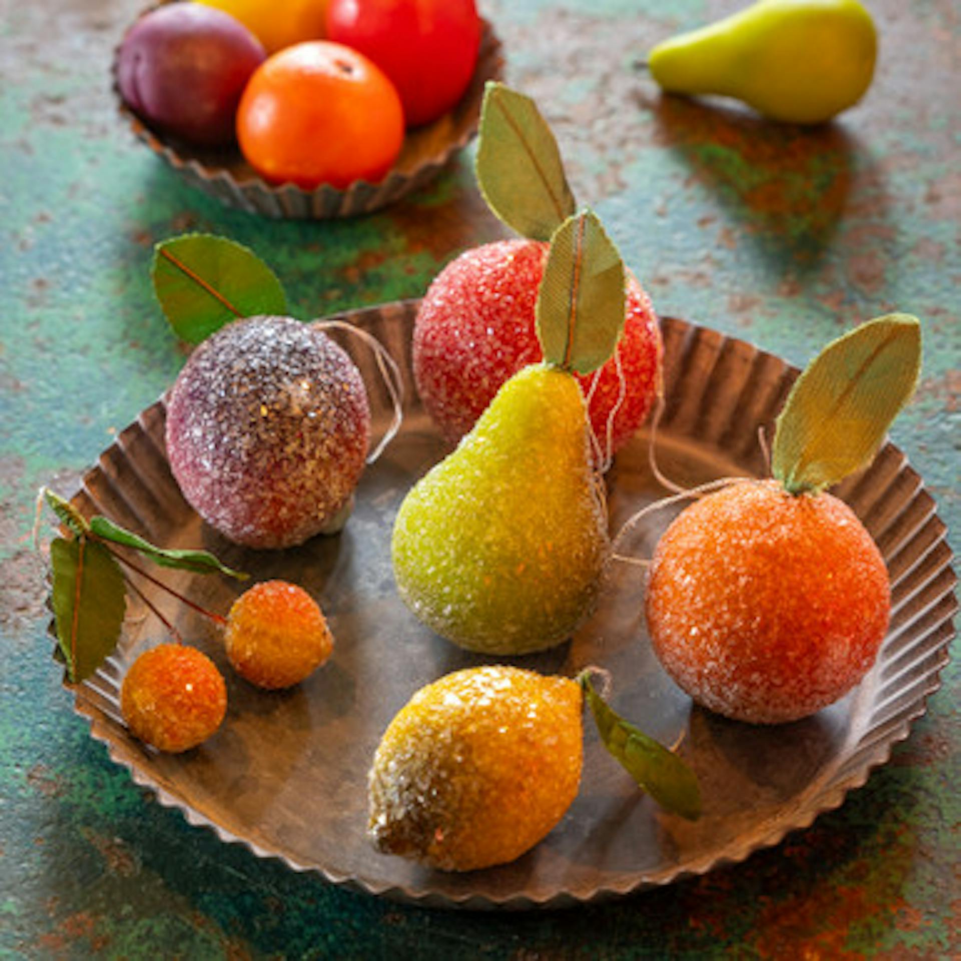 It Really Isn't Glitter Spun Cotton Fruit Tree Decorations