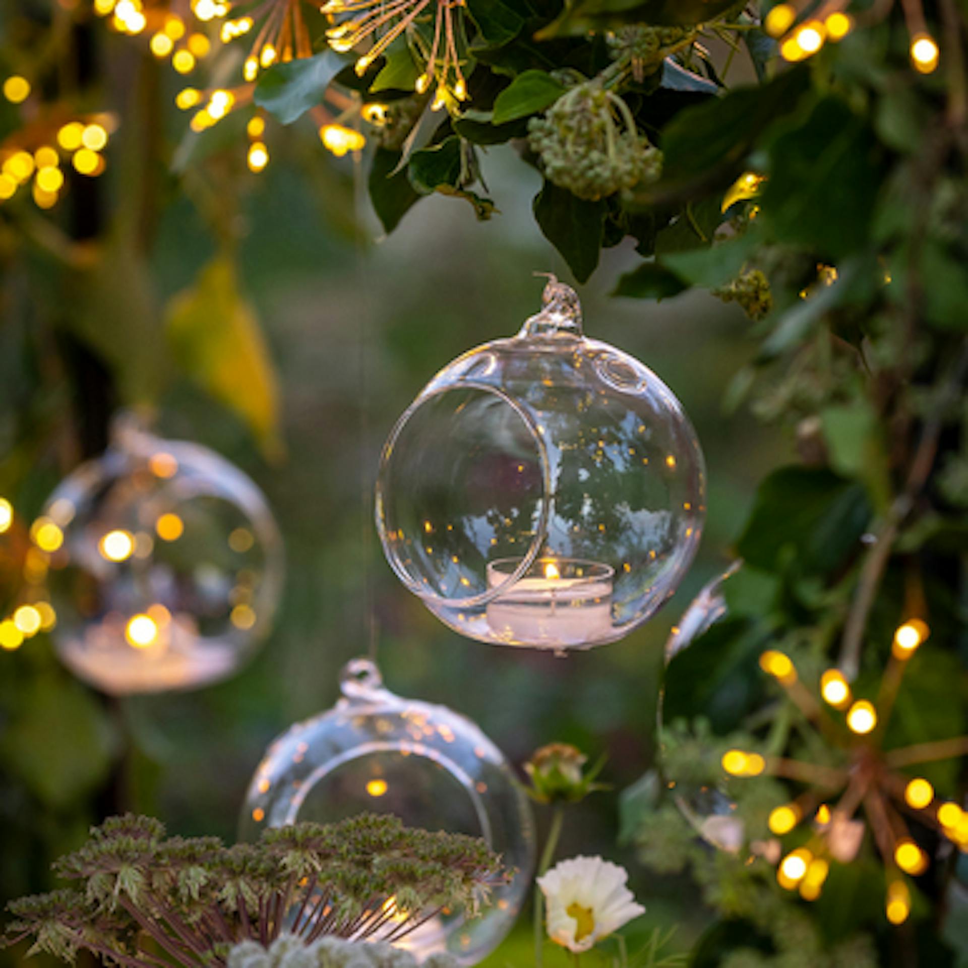 Glass Bauble Tealight Holder