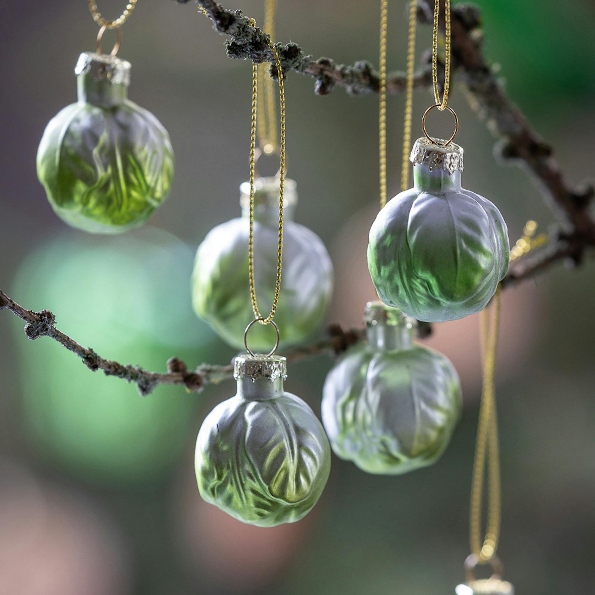 Brussels Sprout Glass Baubles