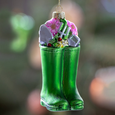 Welly Boots Glass Bauble