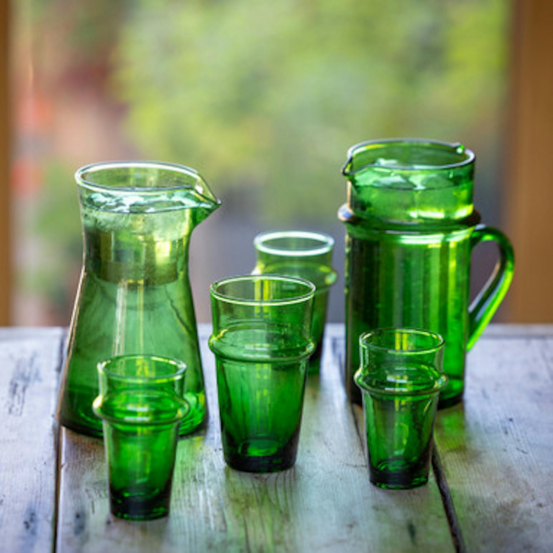Green Moroccan Glassware