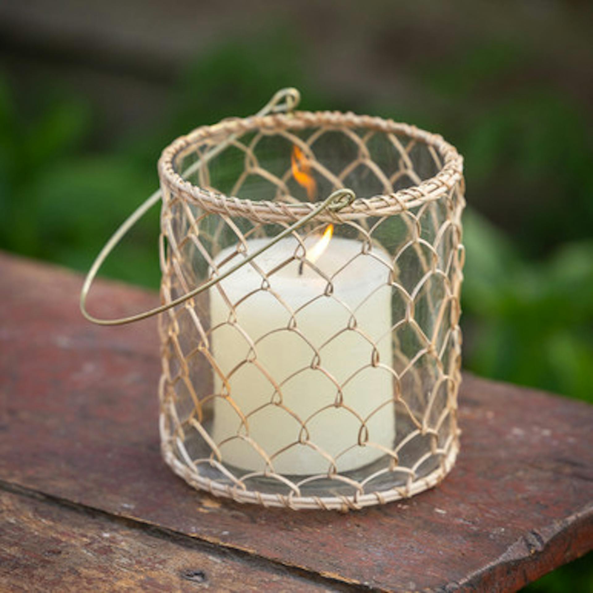 Cane-crocheted Lantern with Handle