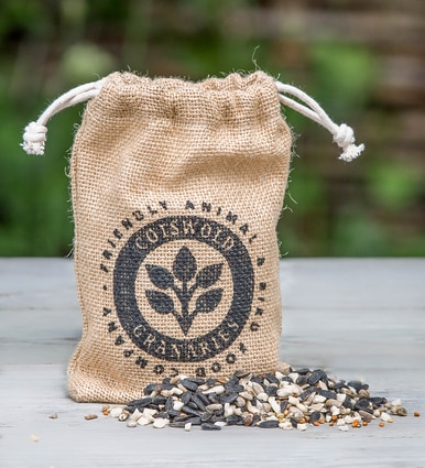 Gourmet Bird Food in Natural Jute Bag