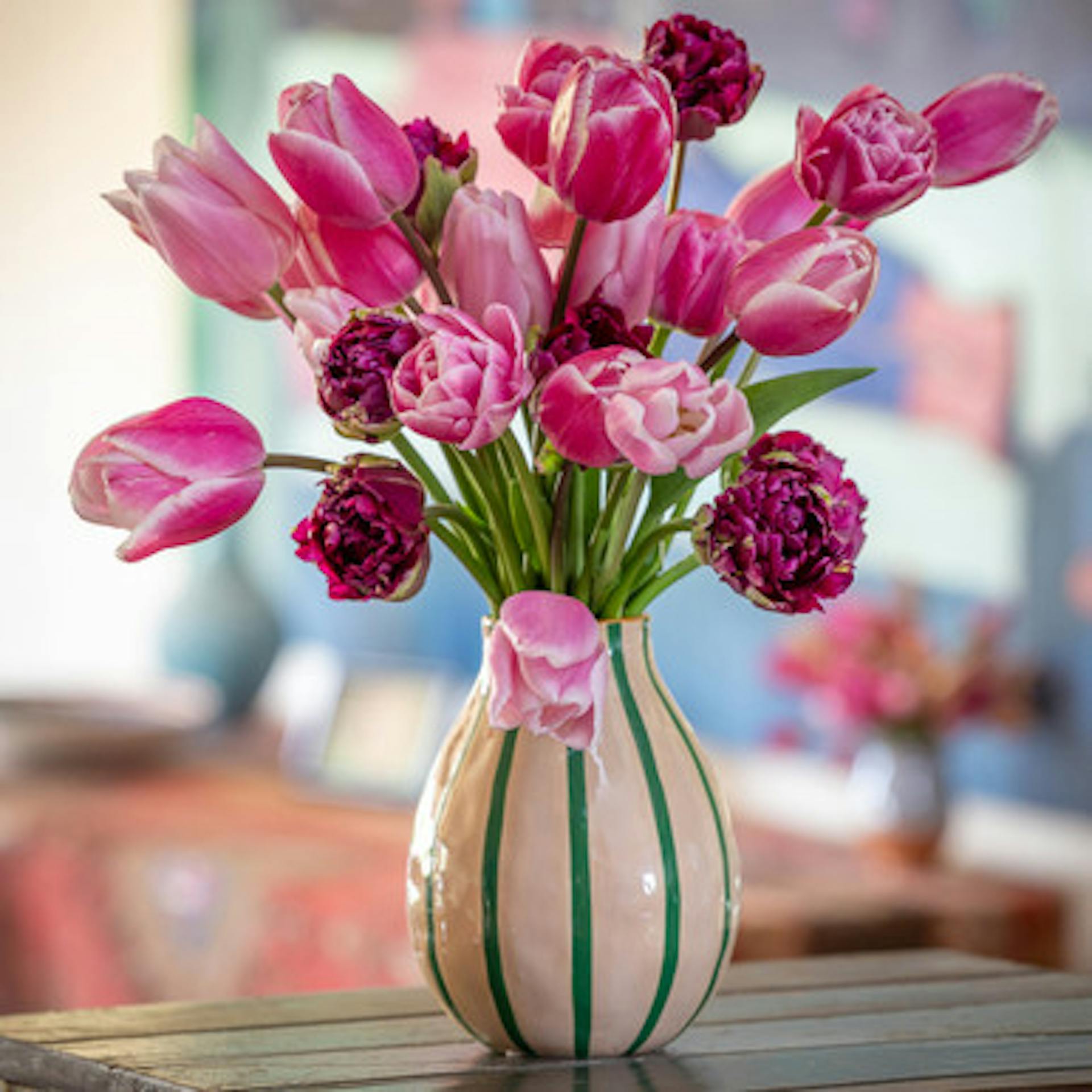 Striped Ceramic Vases