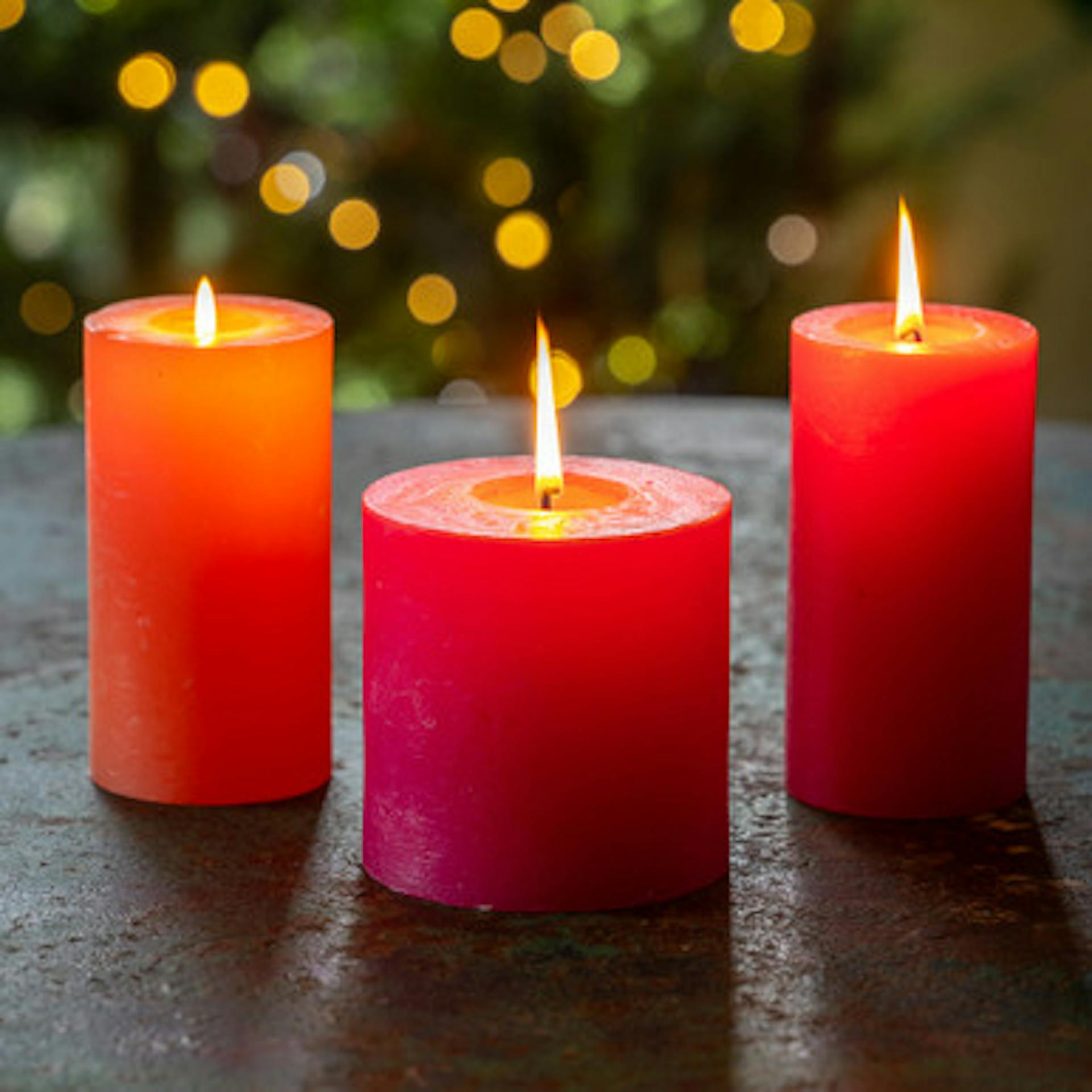 Christmas Party Pillar Candle Set