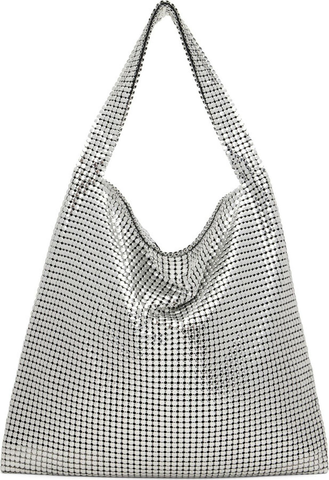 Paco Rabanne Silver Pixel Tote