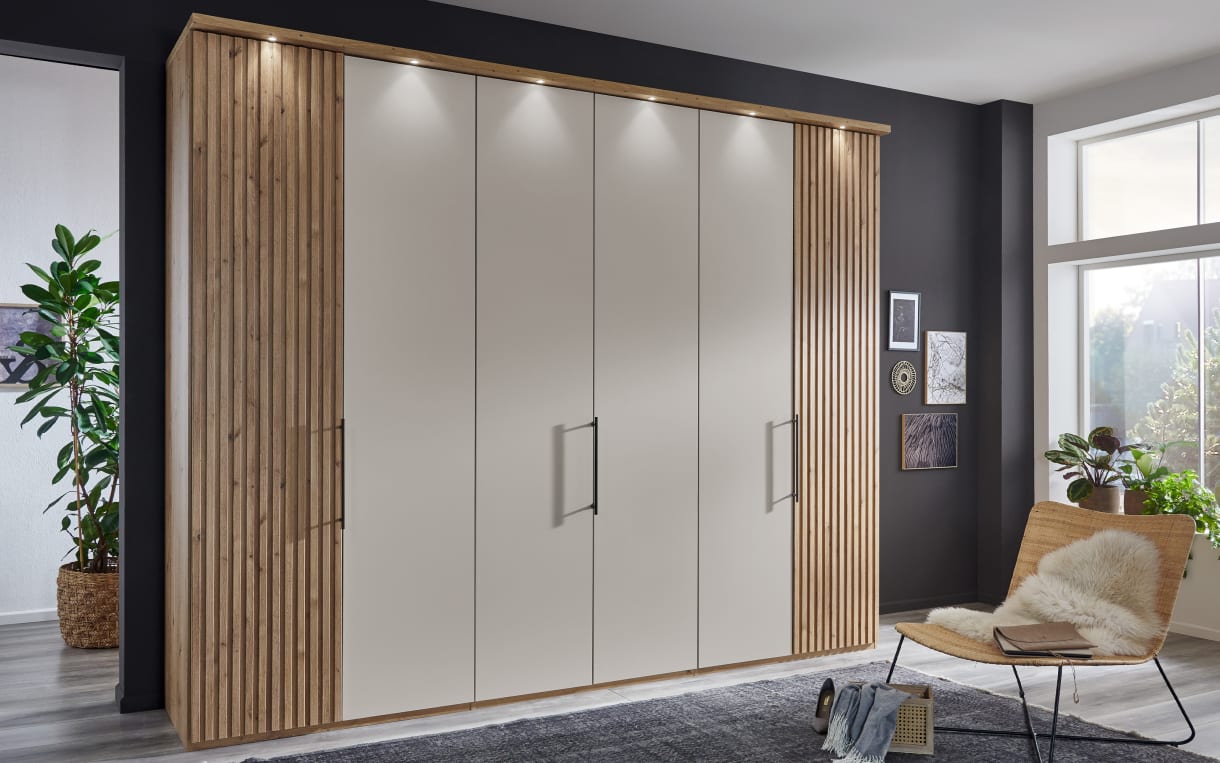 Drehtürenschrank Denver, champagner, 300 x 236 cm