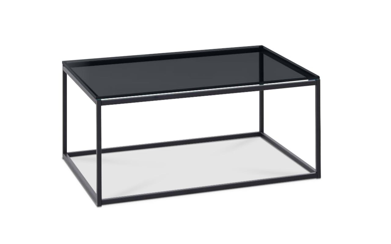 Couchtisch 6021 in schwarz lackiert / Rauchglas