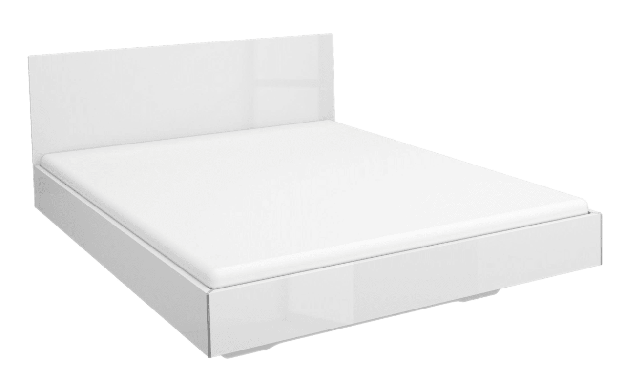 Futonbett Manja, weiß hochglänzend