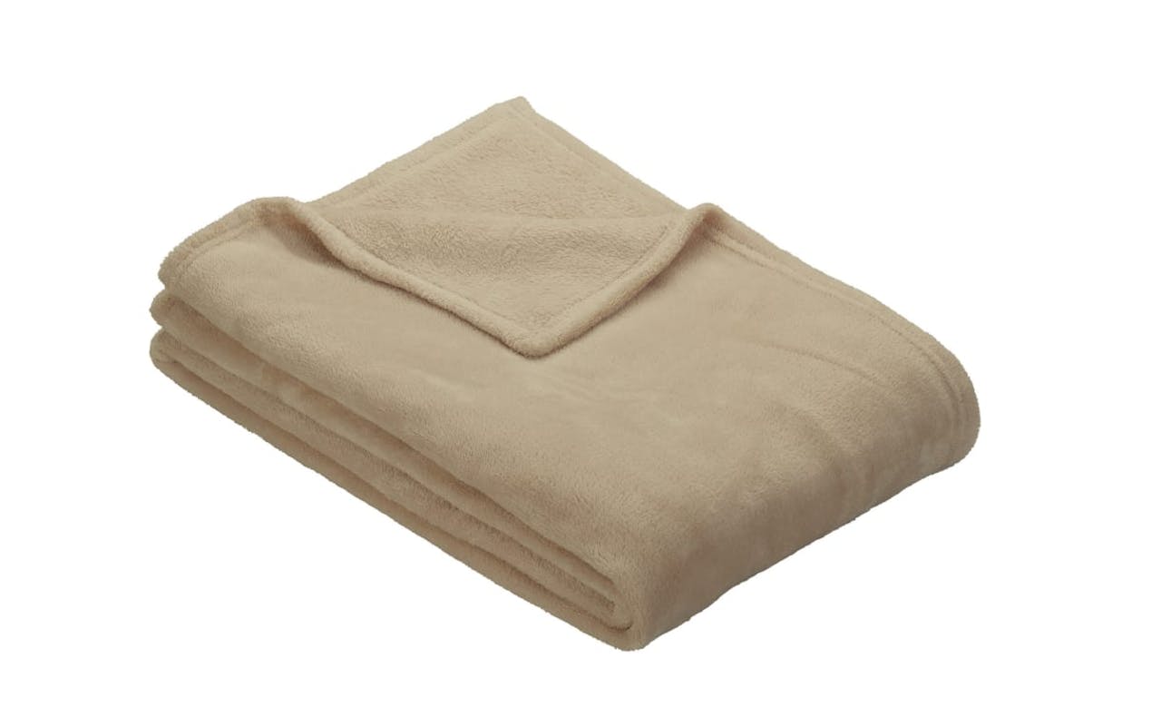 Fleecewohndecke Olbia in beige, 130 x 180 cm 