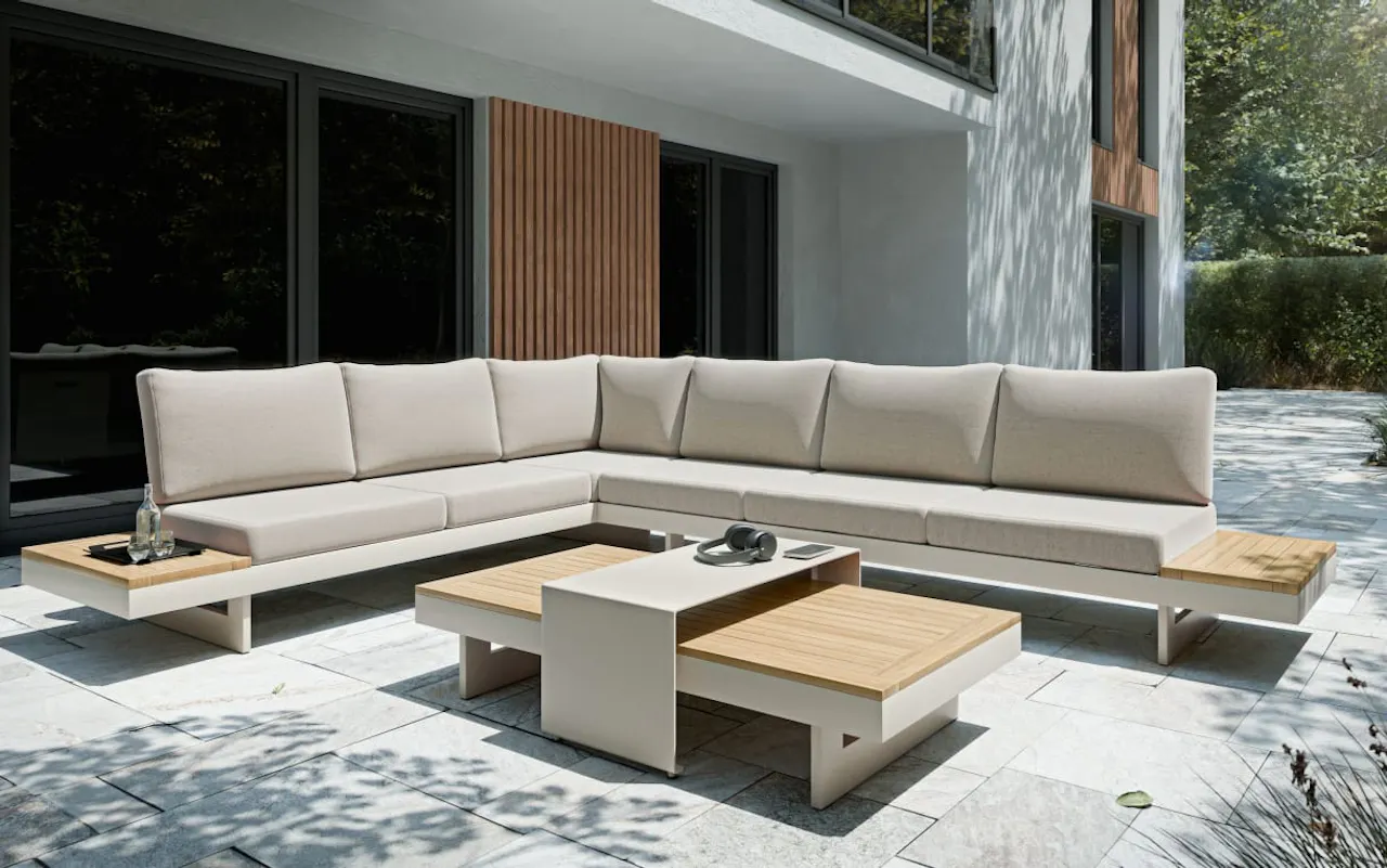 Gartenset Accra, Akazienholz/beige, 4-teilig