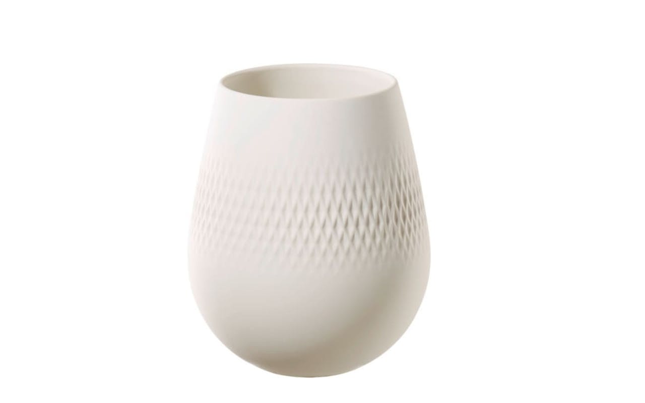 Vase Manufacture Collier blanc Carre klein in weiß
