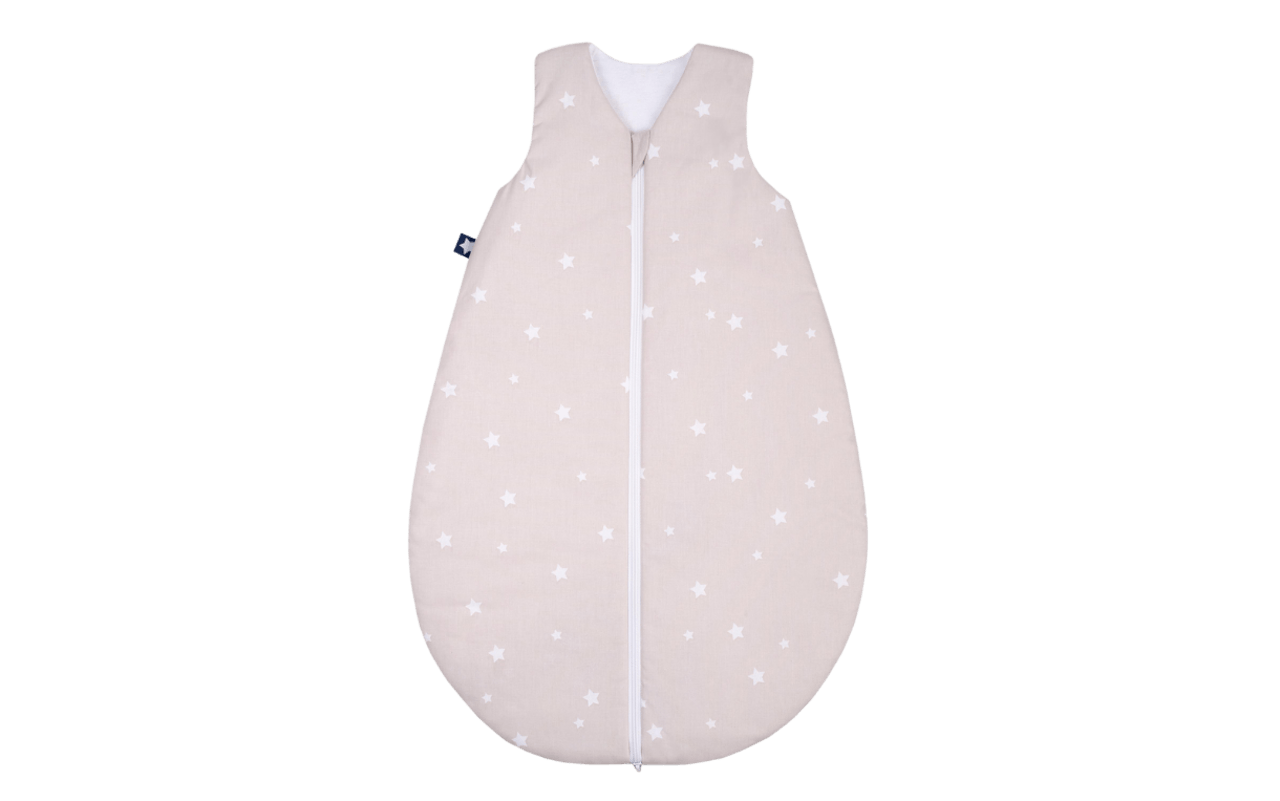 Sommer-Schlafsack in beige mit weißen Sternen, Länge ca. 110 cm