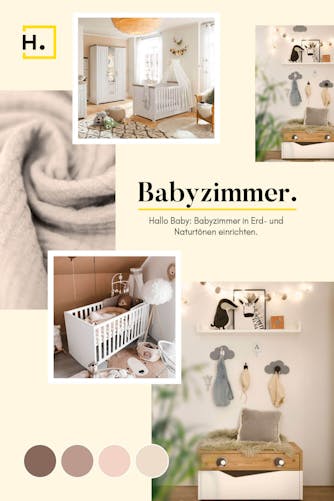 Moodboard Babyzimmer in Naturtönen einrichten