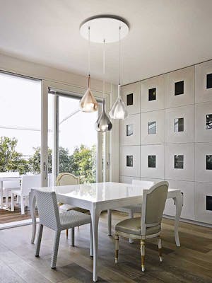 Pendelleuchte Lila, Glas transparent bunt