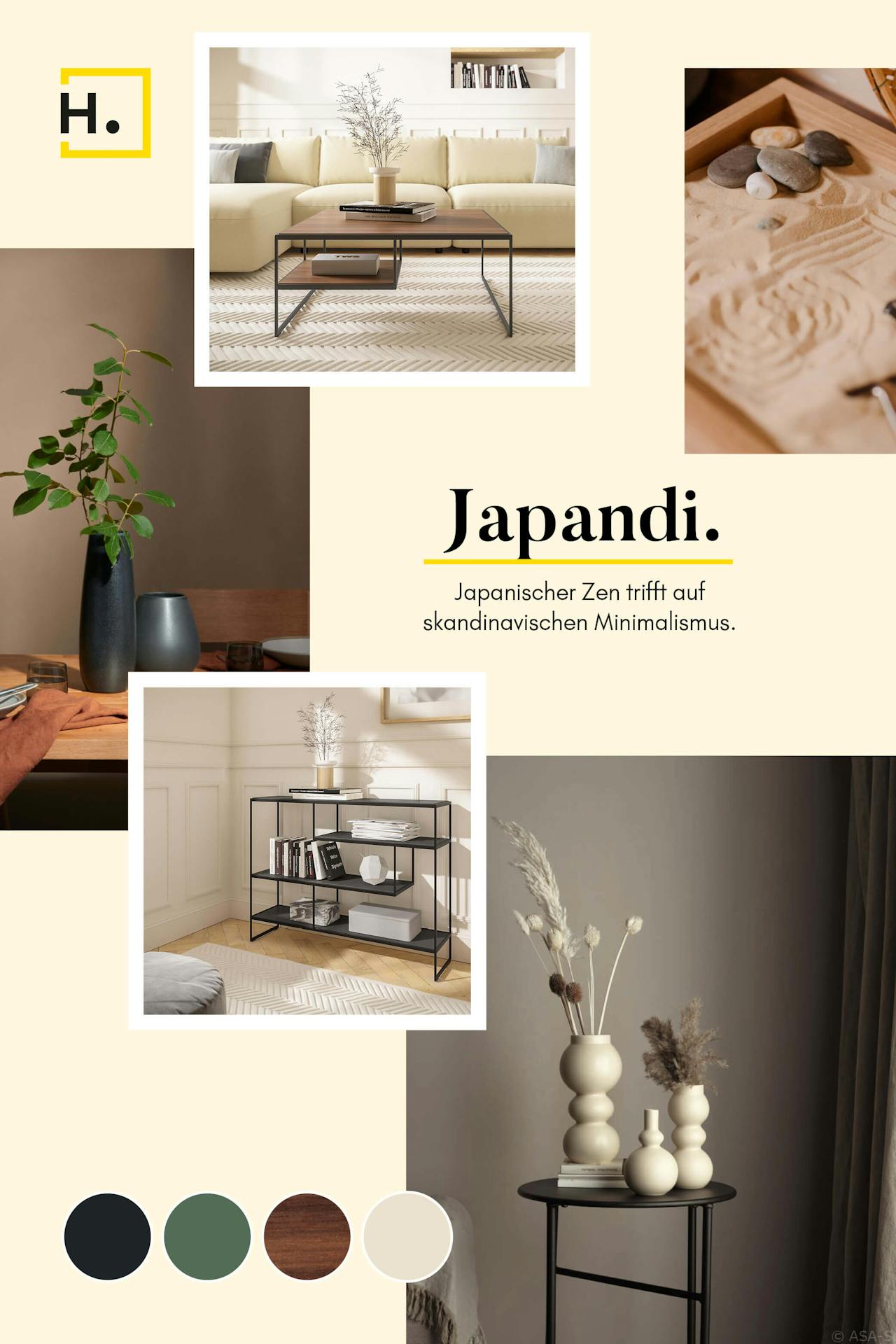 Japandi Einrichtungsstil Moodboard