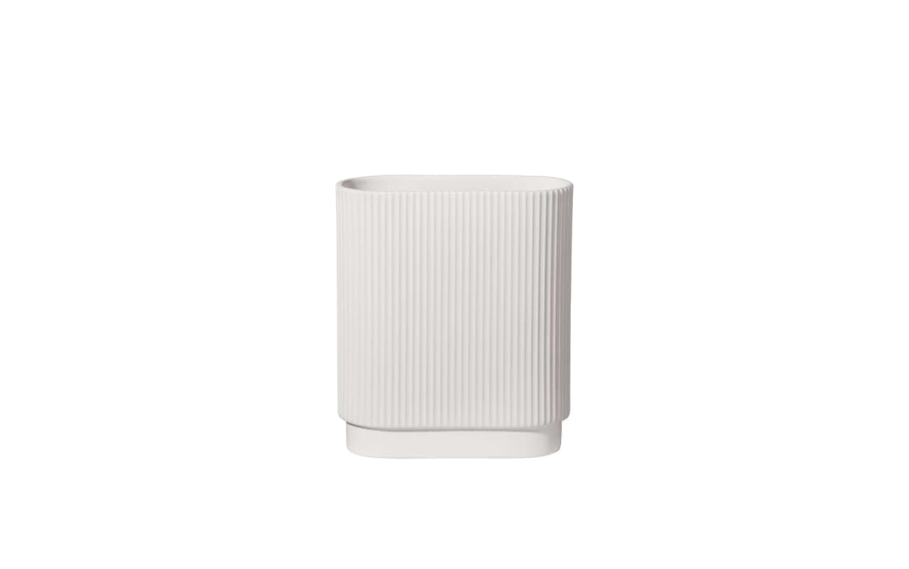 Vase art deco, weiß, 20 cm