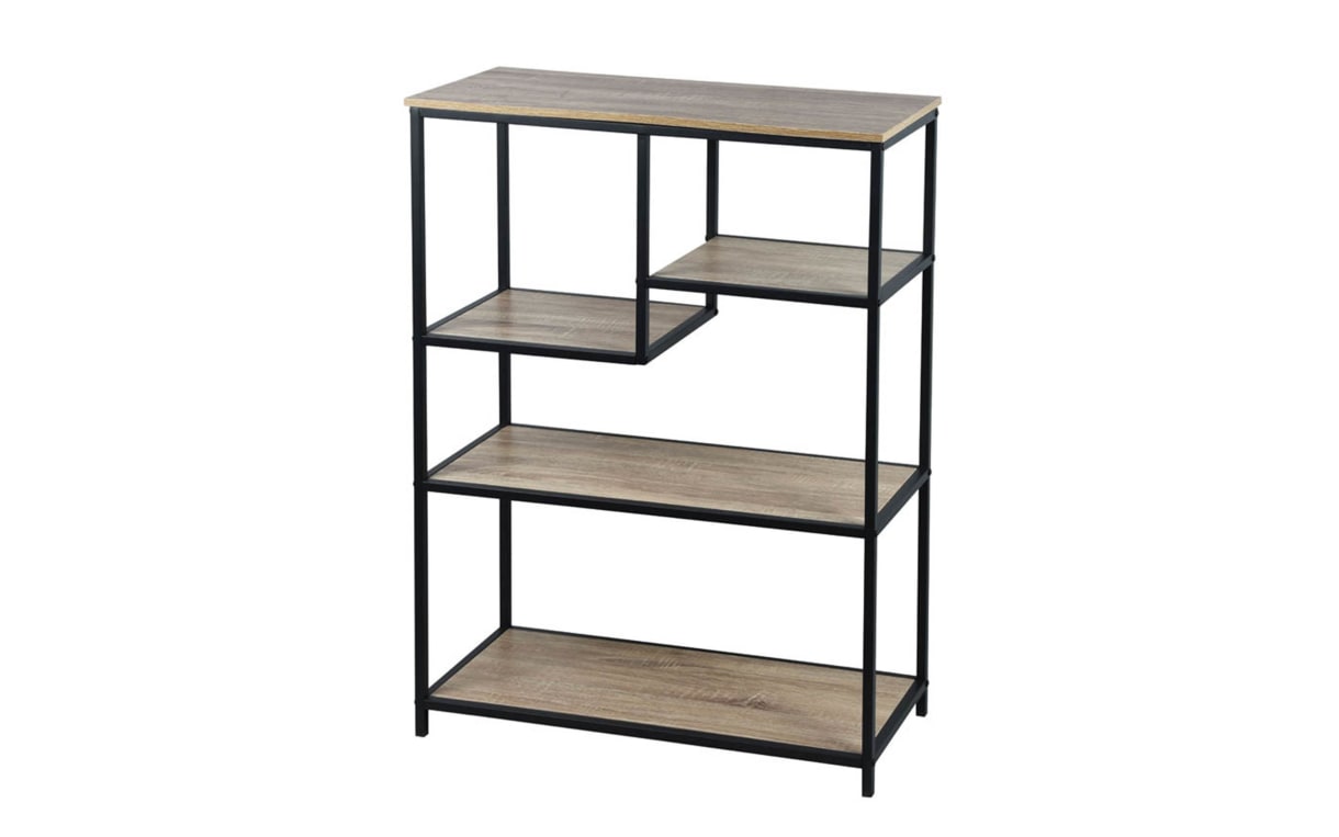 Standregal in Sonoma Eiche Natur-Nachbildung/schwarz, 100 cm