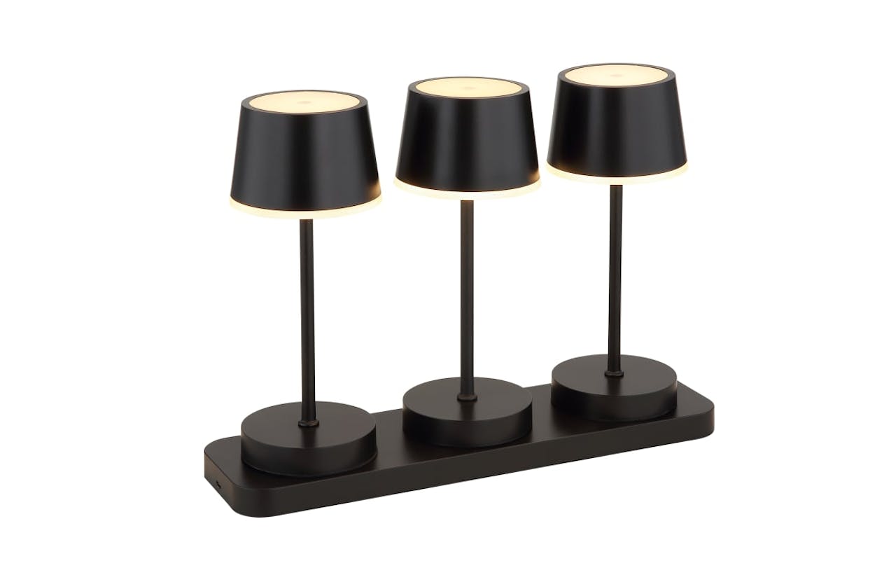 Akku-Tischleuchte Dawson, schwarz, 3er Set