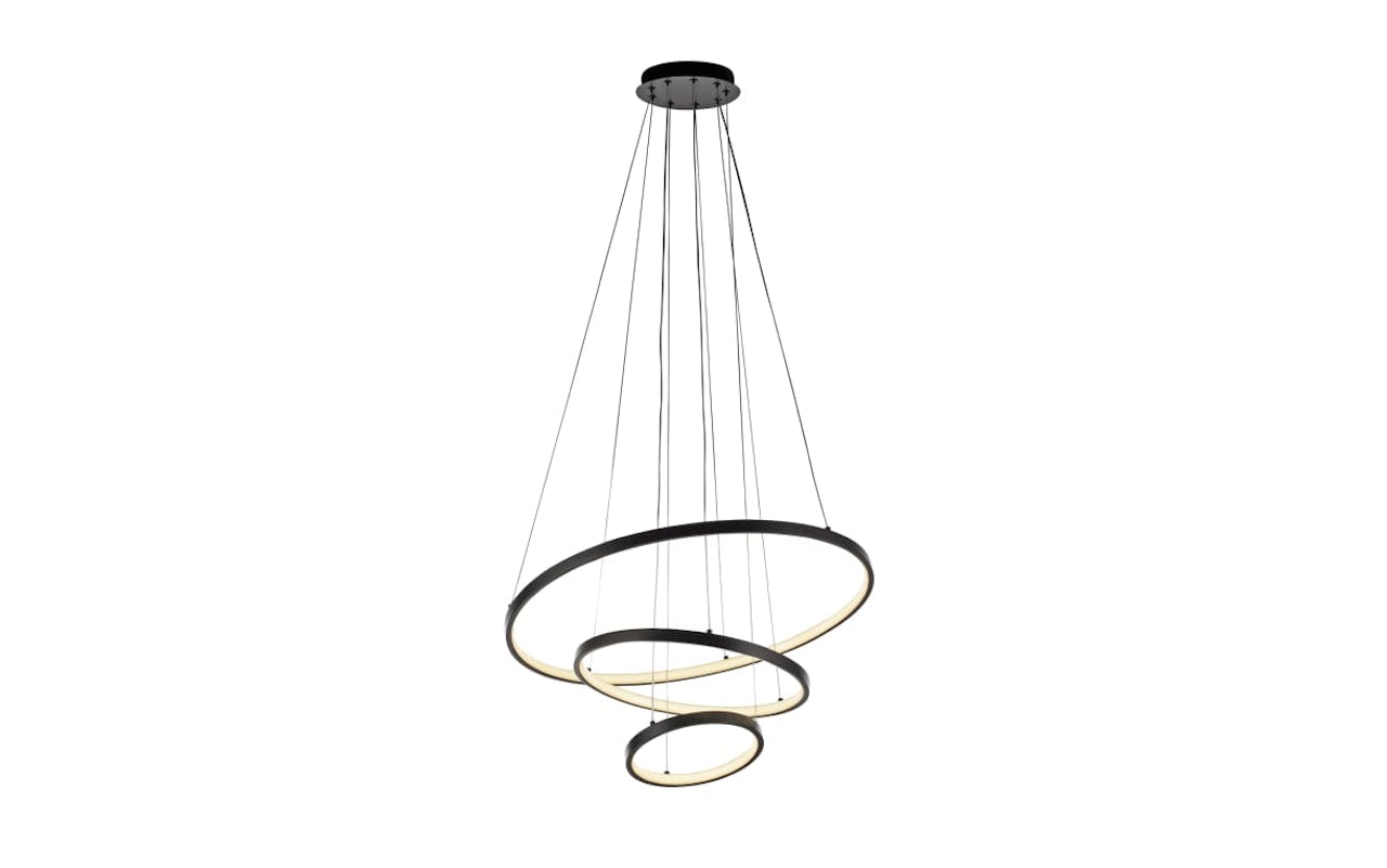 LED-Pendelleuchte Cerchi, schwarz, inkl. Höhenverstellung