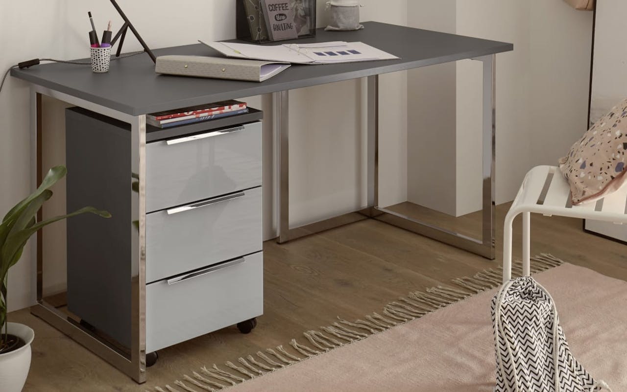 Schreibtisch Studioline in Dekor vulkan, Breite ca. 145 cm