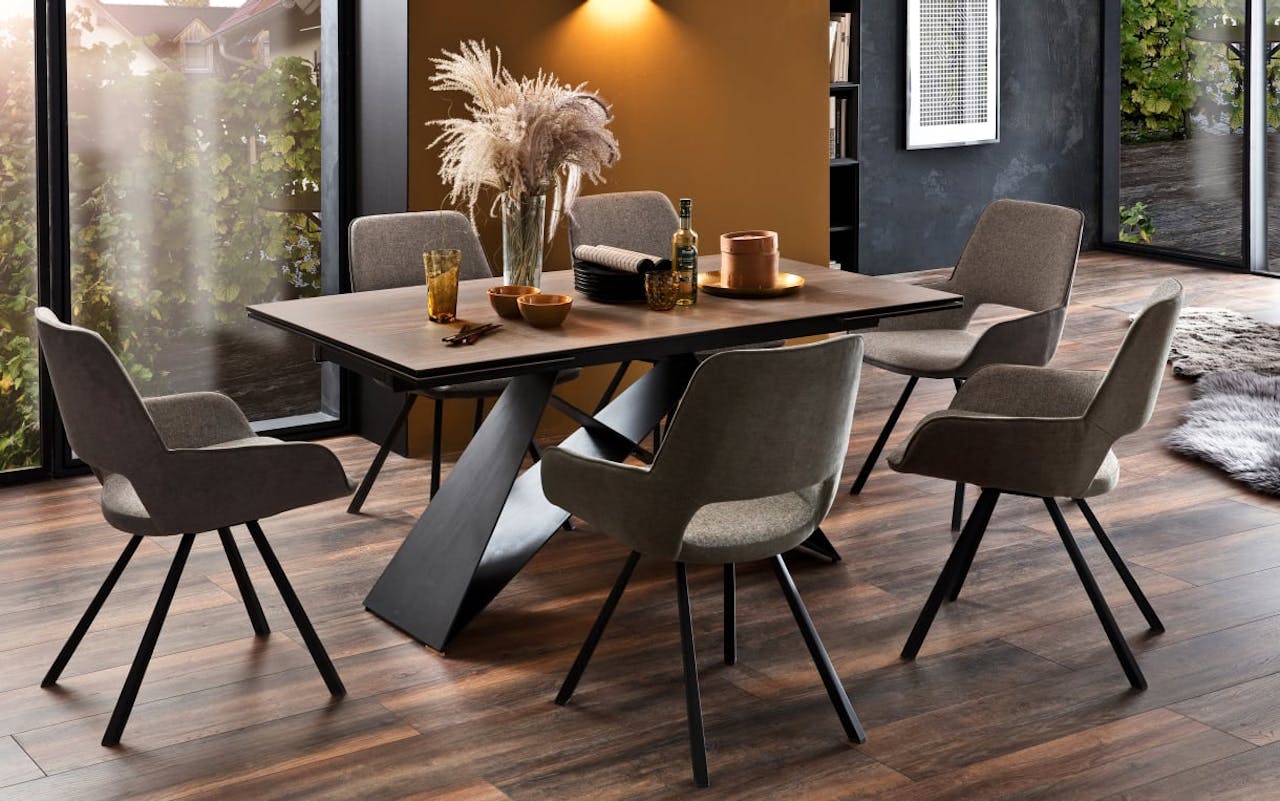 Stuhlgruppe Parana/Kobe in Holz-Nachbildung/melange