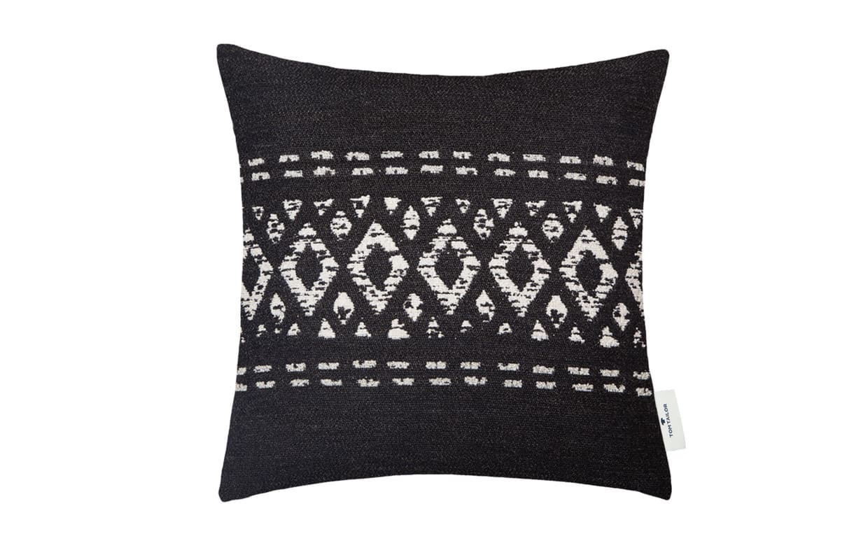 Zierkissenhülle Ethno Rhombus in schwarz, 40 x 40 cm