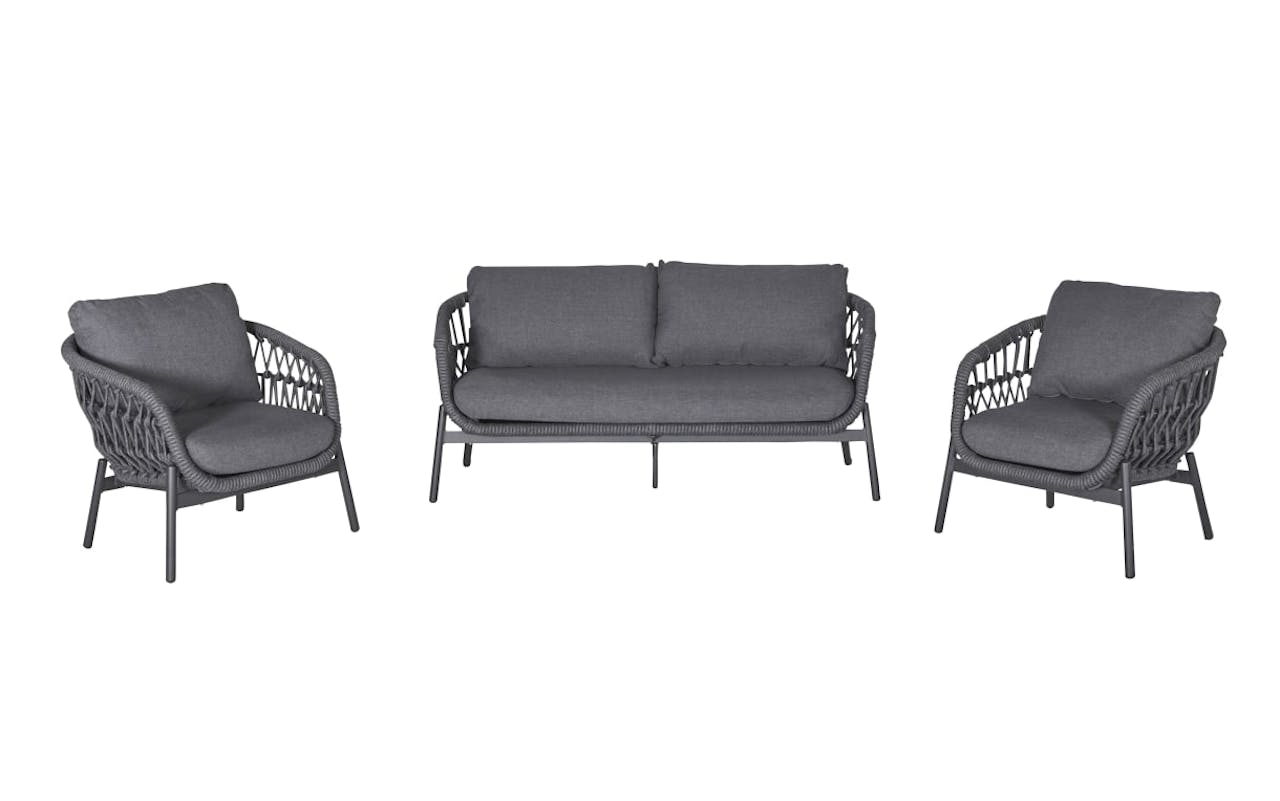 Gartenmöbelset Bari, anthrazit/dunkelgrau, 3-teilig