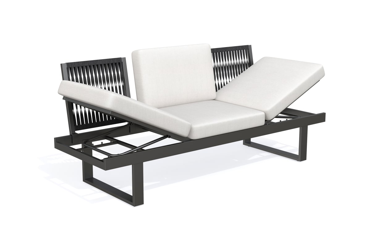 Dreisitzer Cordoba, grau, inkl. Funktionen