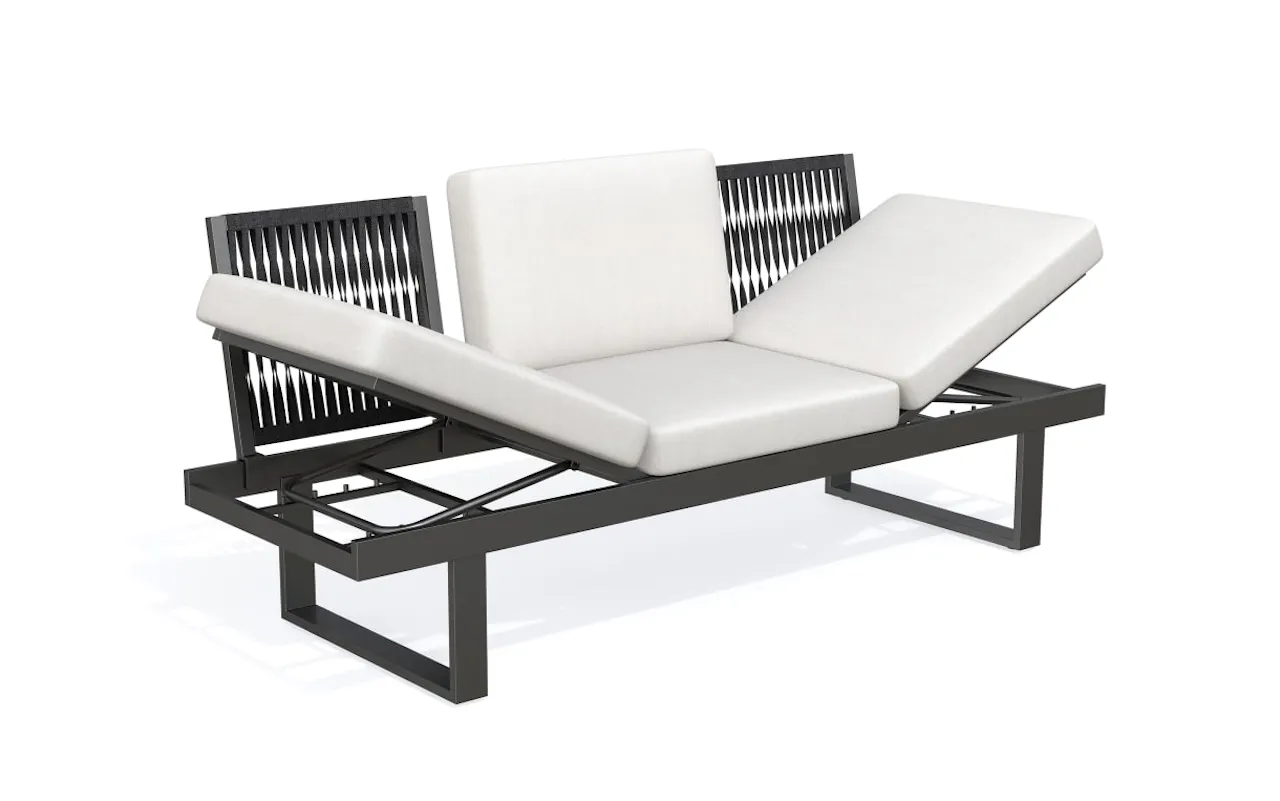 Dreisitzer, grau, inkl. Rückenlehnenverstellung