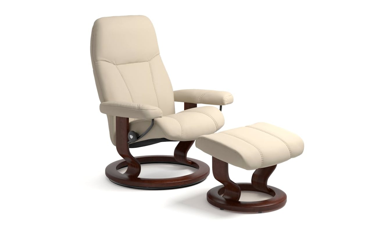 Relaxsessel Consul (M) in Batick cream mit Classic braun Gestell