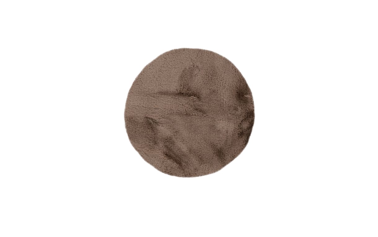 Runde Badematte Rabbit 225 in dunkelbeige, 100 cm