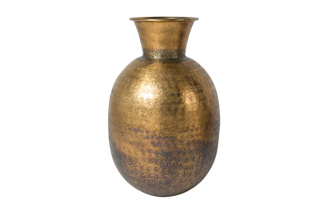 Vase Bahir aus Aluminium in gold, 40 cm