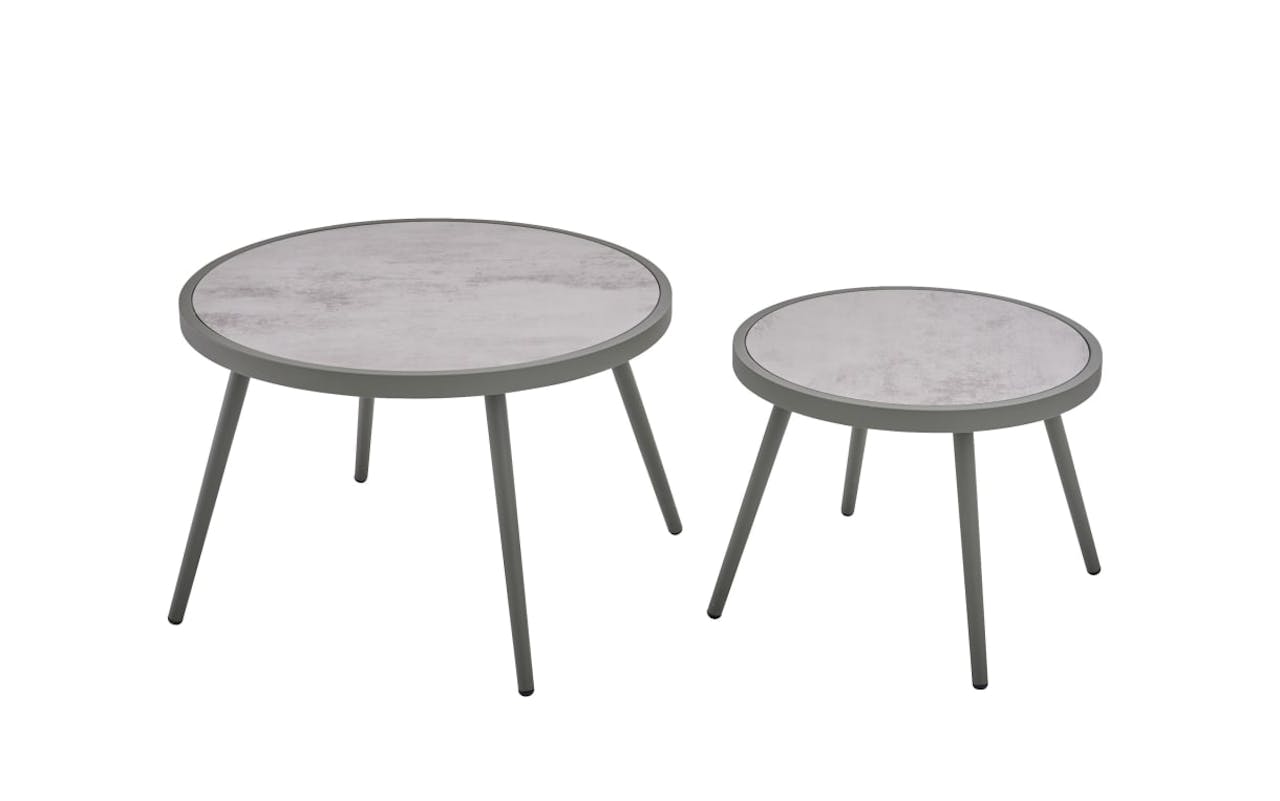 Beistelltisch-Set Rieti, hellgrau/grau, 2-teilig 