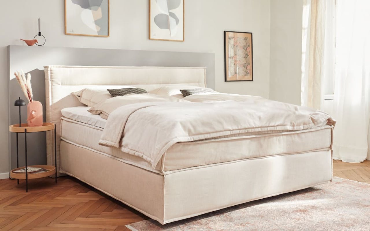 Boxspringbett Just B! SC 100 in creme, Härtegrad 2/3, Liegefläche ca. 180 x 200 cm