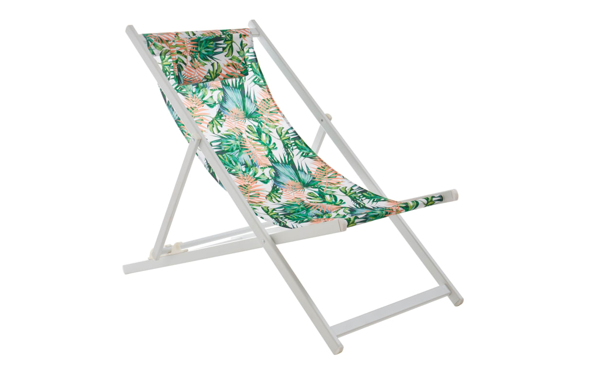 Strandstuhl Juno, grün/weiß, inkl. Kissen