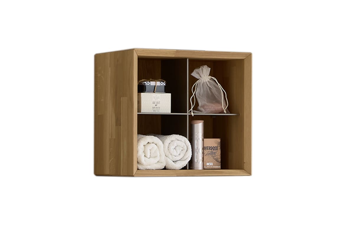 Hängeregal Jarin in Wildeiche massiv gebürstet