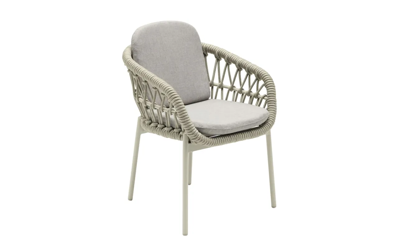 Gartenstuhl Bari, taupe/dunkelgrau, inkl. Kissen 