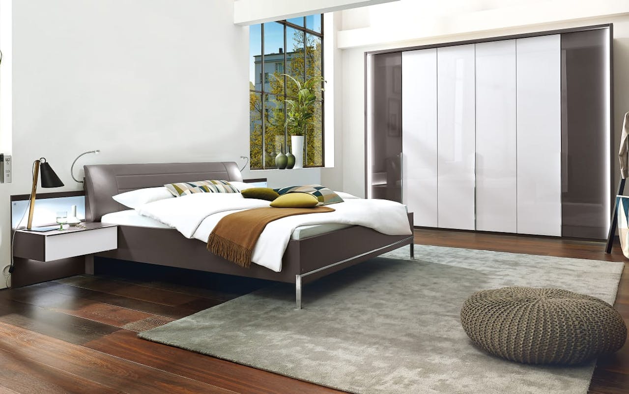 Schlafzimmer San Diego, Havanna-Nachbildung/Glas weiß