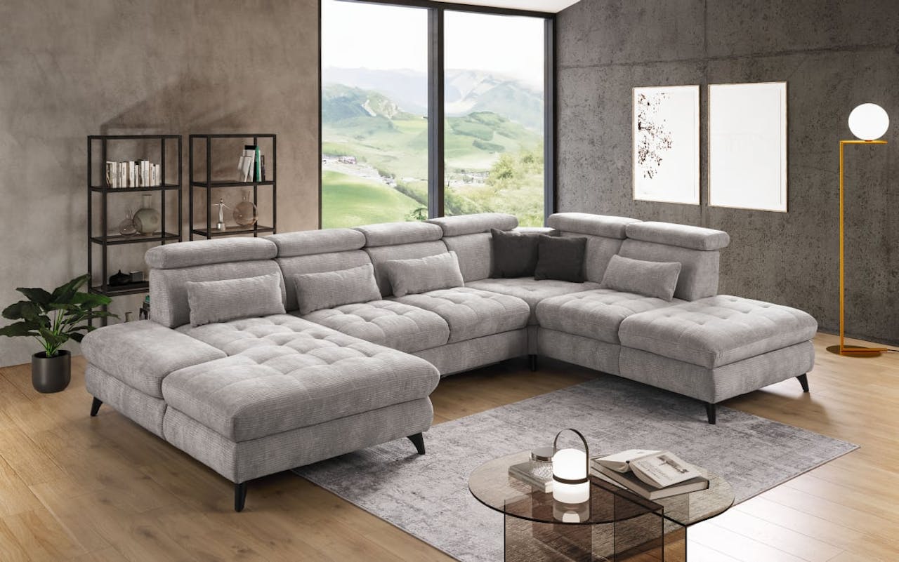 Wohnlandschaft Carolina XC, hellgrau