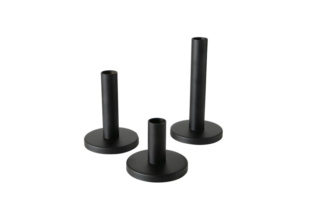 Kerzenleuchter Malko in schwarz, 16 cm