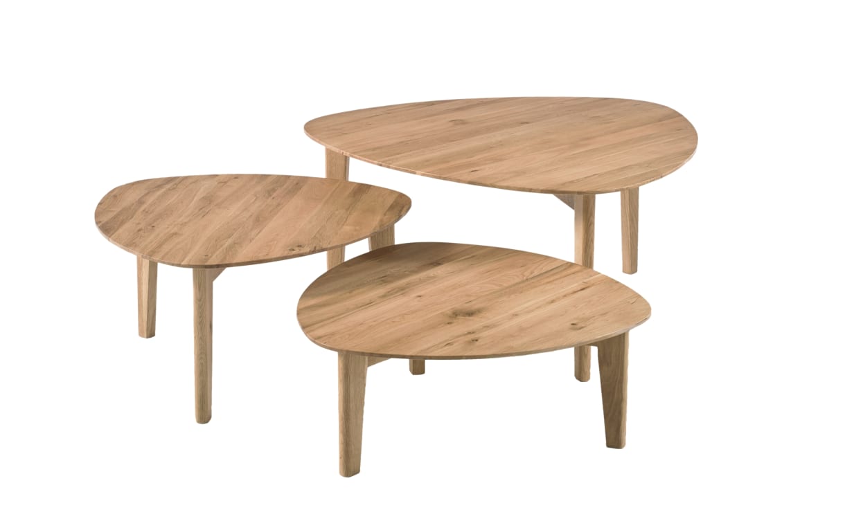 3-Satz-Tisch Camilla aus Asteiche massiv