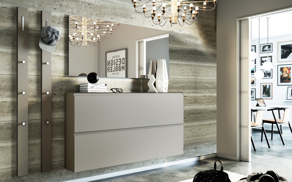 Dielengarderobe Gardasee in taupe Matt